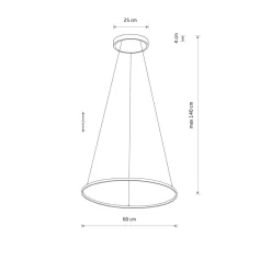 Hängelampen|Led Lampen*Nowodvorski Pendelleuchte LED Schwarz 4000 K 700 lm Ø 60 cm Metall