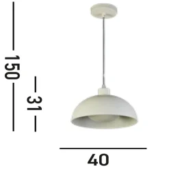 Searchlight Pendelleuchte Loft E27 bis 60 W Ø25 cm Metall in Creme< Wohnzimmerlampen|Esszimmer Lampen