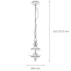 Elstead Pendelleuchte LYN Messing Ø30cm kürzbar Lampe< Wohnzimmerlampen|Glaslampen