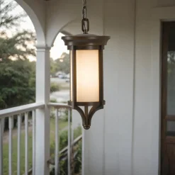 Elstead Pendelleuchte MERYL Glas Stahl verstellbar Terrasse< Rustikale Lampen|Vintage Lampen