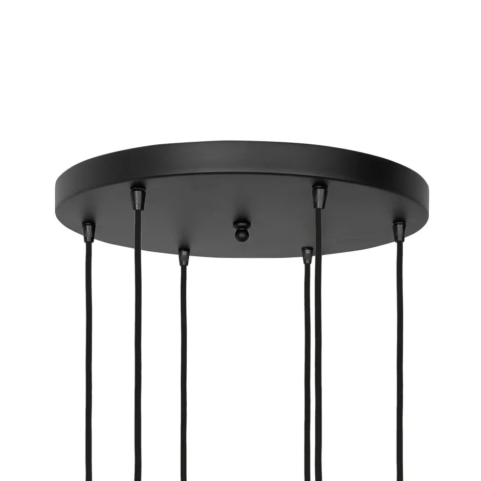 Giovanni Battista Pendelleuchte Messing Eisen Ø 40 cm 6-flammig E27 Schwarz< Bürolampen|Lampen Aus Aller Welt