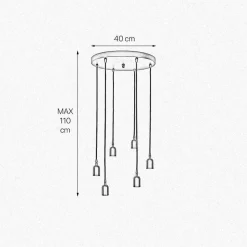 Giovanni Battista Pendelleuchte Messing Eisen Ø 40 cm 6-flammig E27 Schwarz< Bürolampen|Lampen Aus Aller Welt