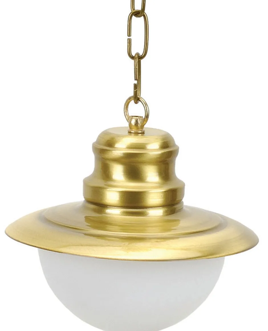 Außenleuchten Antik|Außenleuchten Messing*Lido Pendelleuchte Messing Glas Ø20cm außen Maritim