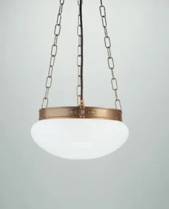 Hängelampen|Bürolampen*Berliner Messingleuchten Pendelleuchte Messing Glas blendarm E27 Ø30 cm rund