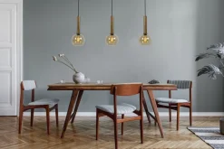 Kugellampen|Glaslampen*Masterlight Pendelleuchte Messing Schwarz 3-flammig E27 Glas Metall