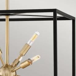 Elstead Pendelleuchte Metall B: 51 cm Messing Schwarz 12x E14< Bürolampen|Wohnzimmerlampen