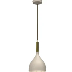 Luminex Pendelleuchte Metall Beige Gold Ø17 cm E27 Loft elegant< Hängelampen|Bürolampen
