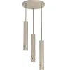 Hängelampen|Bürolampen*Luminex Pendelleuchte Metall Beige Gold GU10 3-flmg Ø30 cm rund