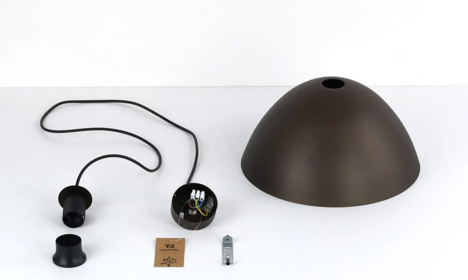 TK Lighting Pendelleuchte Metall Braun Ø 34 cm rund H: max. 165 cm E27< Hängelampen|Esszimmer Lampen