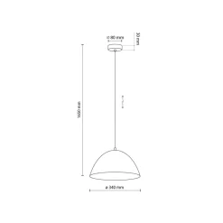TK Lighting Pendelleuchte Metall Braun Ø 34 cm rund H: max. 165 cm E27< Hängelampen|Esszimmer Lampen