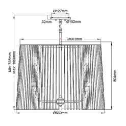 Hängelampen|Bürolampen*Elstead Pendelleuchte Metall D: 66 cm H: max. 155 cm rund 6x E14