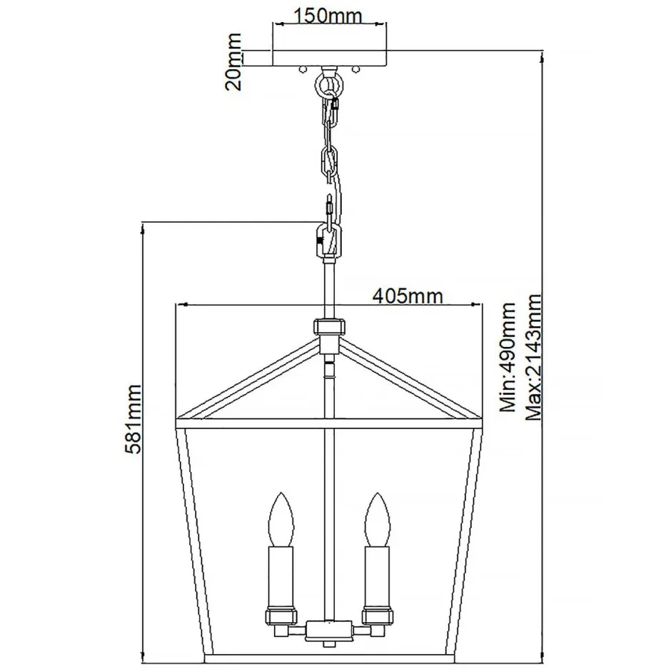 Elstead Pendelleuchte Metall E14 40,5 cm breit H: max. 216,9 cm< Hängelampen|Schlafzimmer Lampen
