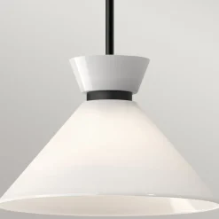 Elstead Pendelleuchte Metall Glas D: 35,8 cm rund Schwarz Weiß< Hängelampen|Esszimmer Lampen