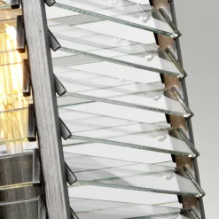 Hängelampen|Bürolampen*Elstead Pendelleuchte Metall Glas B: 39,4 cm Gunmetal Grau 4x E27