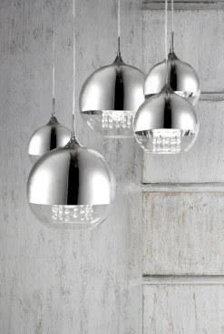 Hängelampen|Esszimmer Lampen*Maytoni Pendelleuchte Metall Glas H: max. 95 cm Nickel E27 JOY