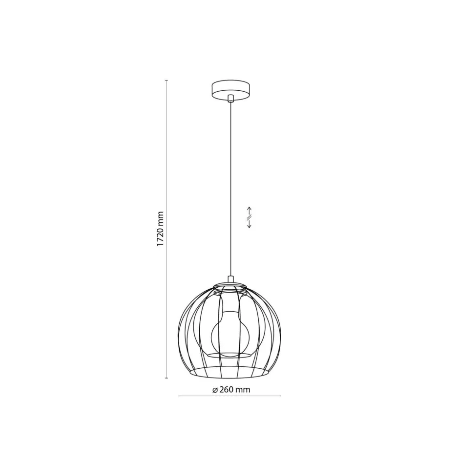 TK Lighting Pendelleuchte Metall Glas Ø 26 cm Schwarz Grau E27< Küchenlampen|Kugellampen