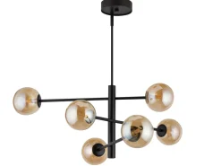 Sigma Pendelleuchte Metall Glas Bernstein bis 0,7 m stilvoll< Hängelampen|Esszimmer Lampen