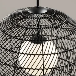 Maytoni Pendelleuchte Metall Glas G9 rund D: 30 cm Schwarz Weiß< Küchenlampen|Kugellampen