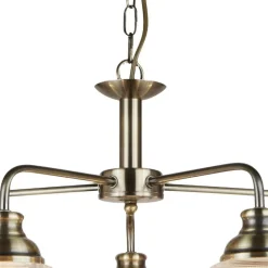 Hängelampen|Wohnzimmerlampen*Searchlight Pendelleuchte Metall Glas Ø 58 cm Jugendstil in Messing antik