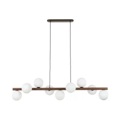 TK Lighting Pendelleuchte Metall Holz Glas L: 117 cm H: max. 125 cm 9x G9< Hängelampen|Bürolampen