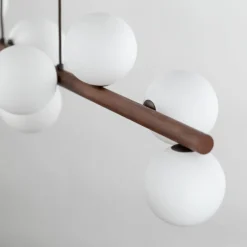 TK Lighting Pendelleuchte Metall Holz Glas L: 117 cm H: max. 125 cm 9x G9< Hängelampen|Bürolampen