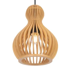 Hängelampen|Esszimmer Lampen*Maytoni Pendelleuchte Metall Holz Ø 20 cm rund H: max. 329,5 cm