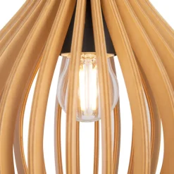 Hängelampen|Esszimmer Lampen*Maytoni Pendelleuchte Metall Holz Ø 20 cm rund H: max. 329,5 cm