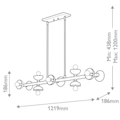 Hängelampen|Bürolampen*Elstead Pendelleuchte Metall in Bronze 121,9 cm lang H: max. 120 cm
