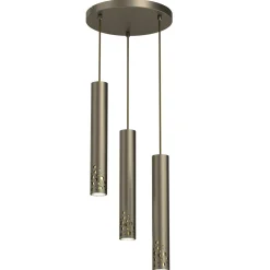 Luminex Pendelleuchte Metall in Gold GU10 3-flmg Ø30 cm rund< Hängelampen|Bürolampen