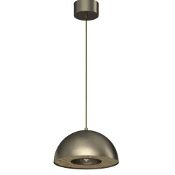 Hängelampen|Bürolampen*Luminex Pendelleuchte Metall in Titanium Gold Ø28 cm E27 Loft