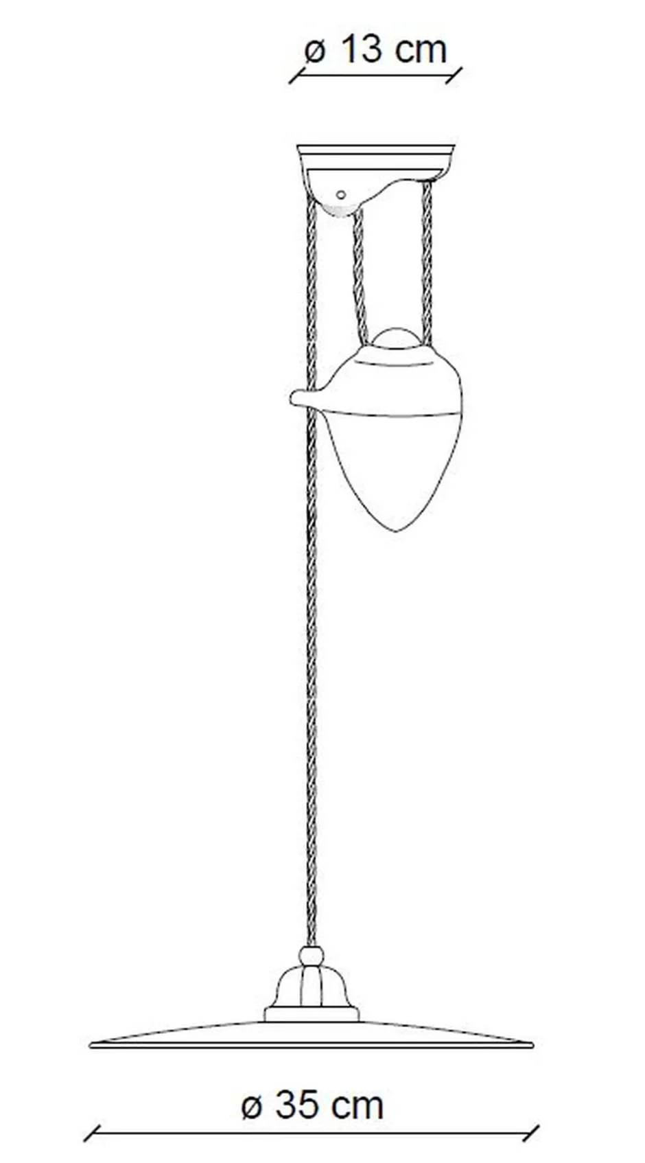 Wohnzimmerlampen|Keramiklampen*Ferroluce Pendelleuchte Metall Keramik E27 verstellbar Vintage
