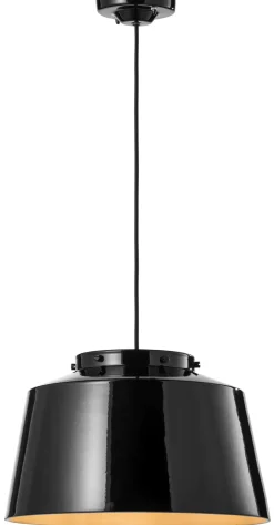 Wohnzimmerlampen|Keramiklampen*Ferroluce Pendelleuchte Metall Keramik Ø 40 cm rund Schwarz E27