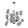 Hängelampen|Esszimmer Lampen*Maytoni Pendelleuchte Metall Rauchglas B: 65 cm Chrom Rauchgrau