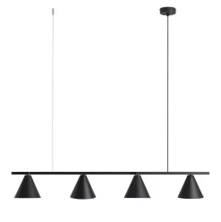 ALDEX Pendelleuchte Metall Schwarz 4-flammig 120 cm lang< Bürolampen|Feuchtraumleuchten