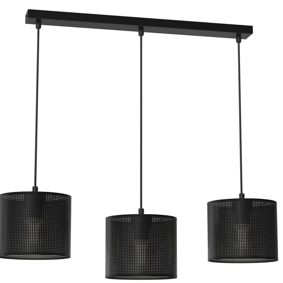 Luminex Pendelleuchte Metall Schwarz 75 cm E27 Loft 3-flammig< Hängelampen|Bürolampen
