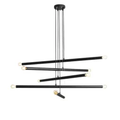 ALDEX Pendelleuchte Metall Schwarz E14 10-flammig 100 cm lang< Hängelampen|Bürolampen