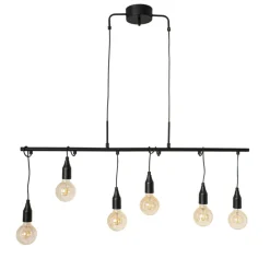 By Rydéns Pendelleuchte Metall Schwarz 110 cm lang für 6x E27< Hängelampen|Wohnzimmerlampen