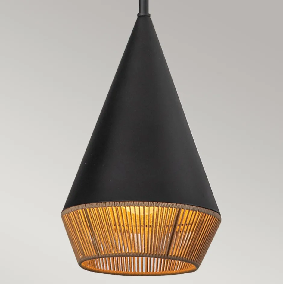 Wohnzimmerlampen|Metall Lampen*Elstead Pendelleuchte Metall Seil D: 18,1 cm Höhenverstellbar E27