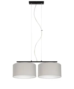 Belis Pendelleuchte Metall Stoff E27 Schwarz Grau blendarm< Hängelampen|Bürolampen