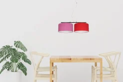 Belis Pendelleuchte Metall Stoff E27 70 cm Rosa Rot blendarm< Hängelampen|Bürolampen
