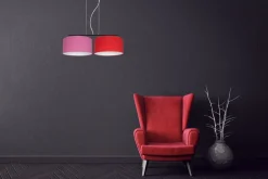 Belis Pendelleuchte Metall Stoff E27 70 cm Rosa Rot blendarm< Hängelampen|Bürolampen