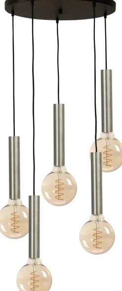 Masterlight Pendelleuchte Metall verstellbar für E27 Schwarz Nickel< Hängelampen|Wohnzimmerlampen