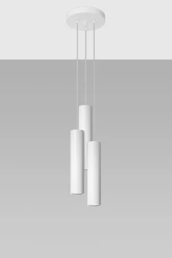 Wohnzimmerlampen|Moderne Lampen*Sollux Pendelleuchte Metall Weiß 3-flammig GU10 Ø 20 cm Modern