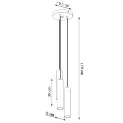 Wohnzimmerlampen|Moderne Lampen*Sollux Pendelleuchte Metall Weiß 3-flammig GU10 Ø 20 cm Modern