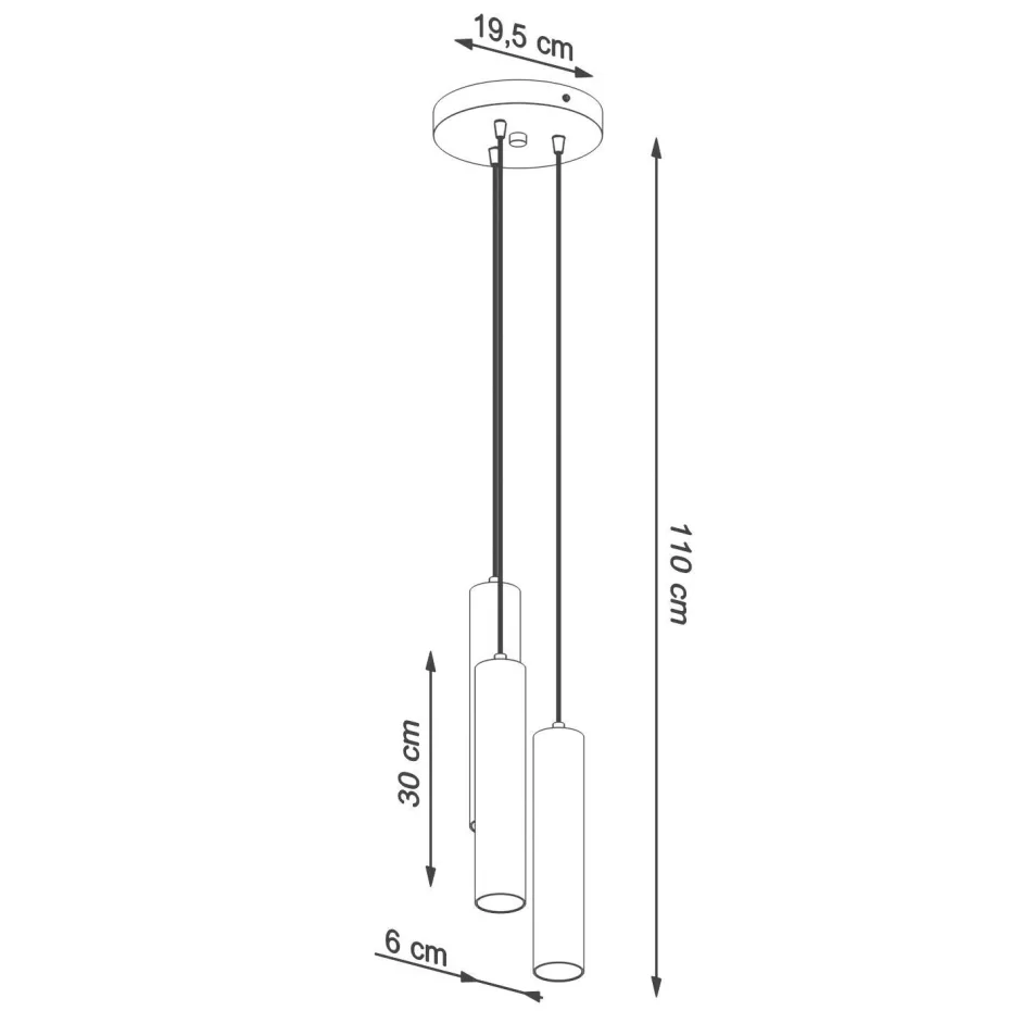 Wohnzimmerlampen|Moderne Lampen*Sollux Pendelleuchte Metall Weiß 3-flammig GU10 Ø 20 cm Modern