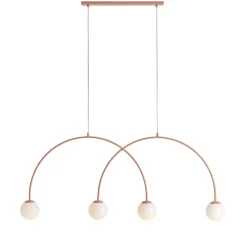 ALDEX Pendelleuchte Modern Zartorange L:149 cm E14 Glas< Hängelampen|Bürolampen