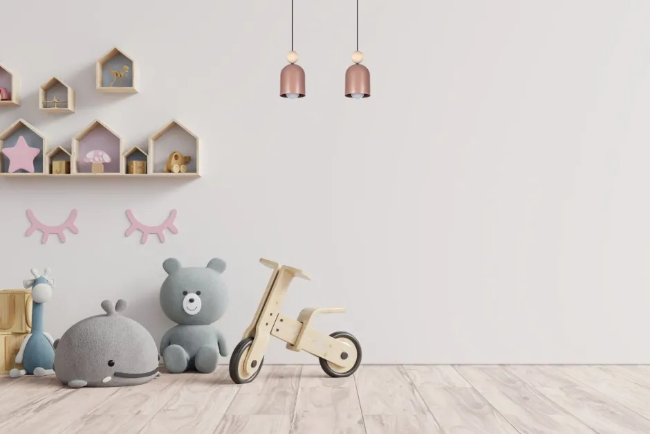 Belis Pendelleuchte Pink Metall Holz 2-flammig E27 46 cm lang< Hängelampen|Bürolampen