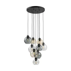 Hängelampen|Esszimmer Lampen*TK Lighting Pendelleuchte Rauchglas H: max. 140 cm verstellbar 9x E27