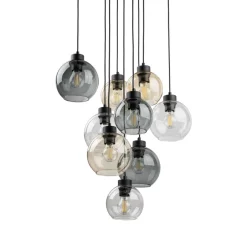 Hängelampen|Esszimmer Lampen*TK Lighting Pendelleuchte Rauchglas H: max. 140 cm verstellbar 9x E27