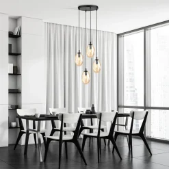 Bürolampen|Küchenlampen*Emibig Pendelleuchte Rauchglas in Bernstein Ø 40 cm verstellbar